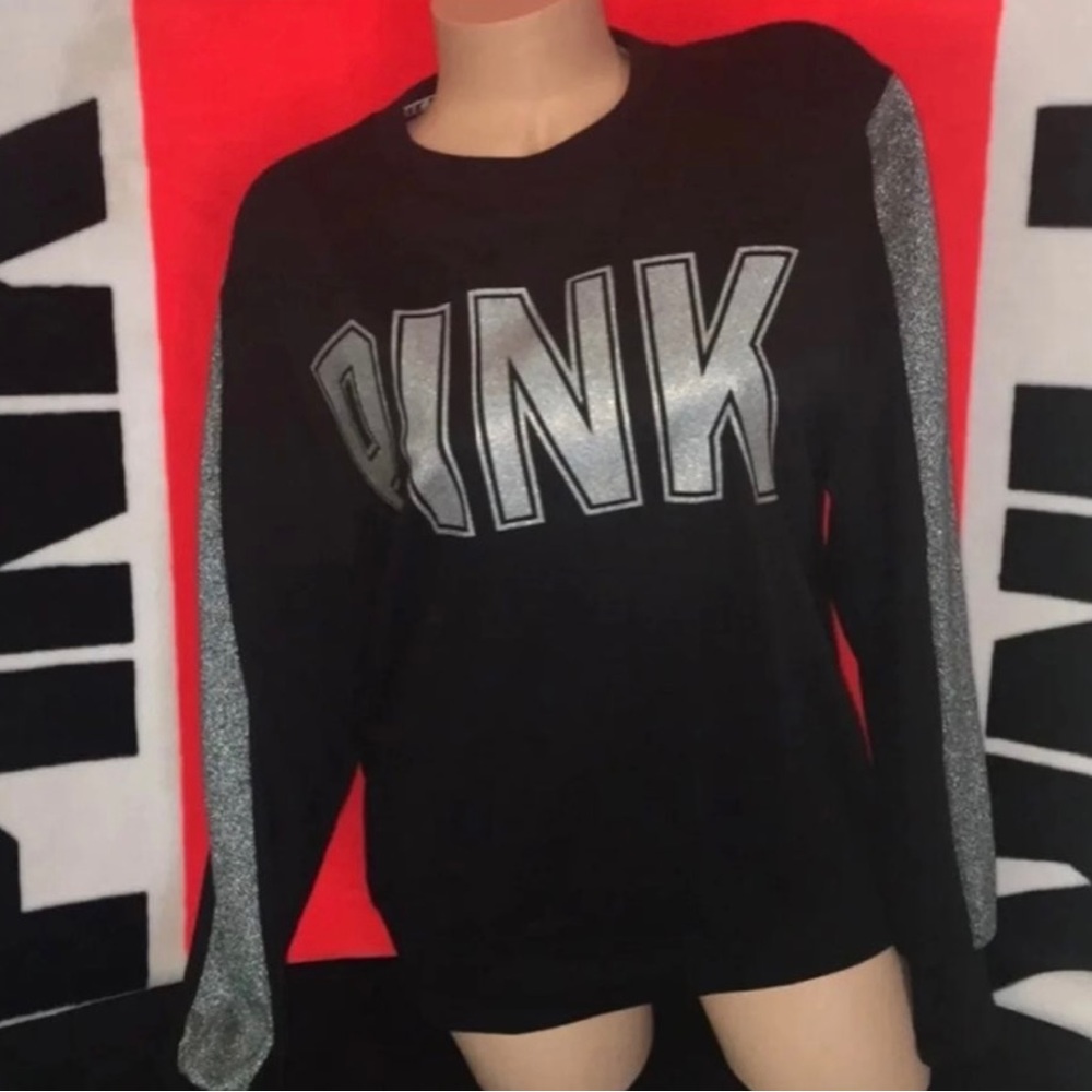 BLACK& SILVER GLITTER CREWNECK NWOT